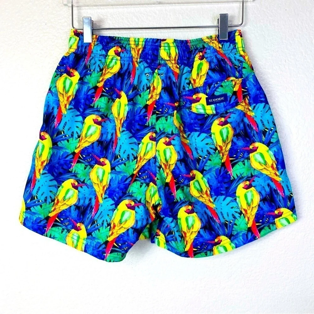 Seahorse Ambar Bird Short French Cut Swim Trunks Size L